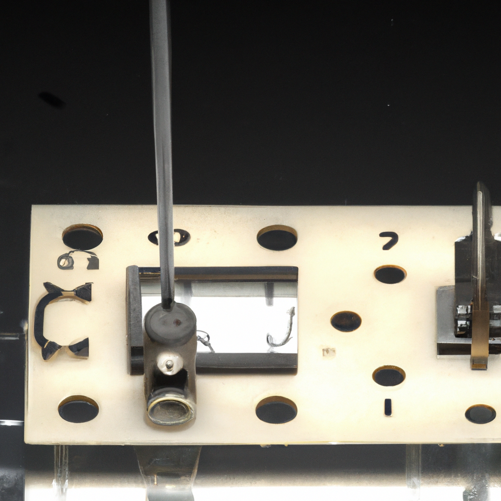 Main plaçant un module sur une base avec tolérances ajustées — macro nette, ombres douces, atelier propre